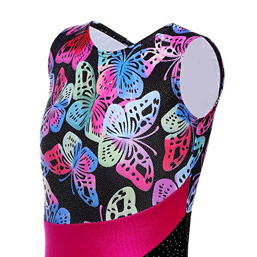 Image of HOZIY Leotards for Girls Gymnastics Kids Children Biketard Snowflake Ribbon Blue Purple Hot Pink Sparkle