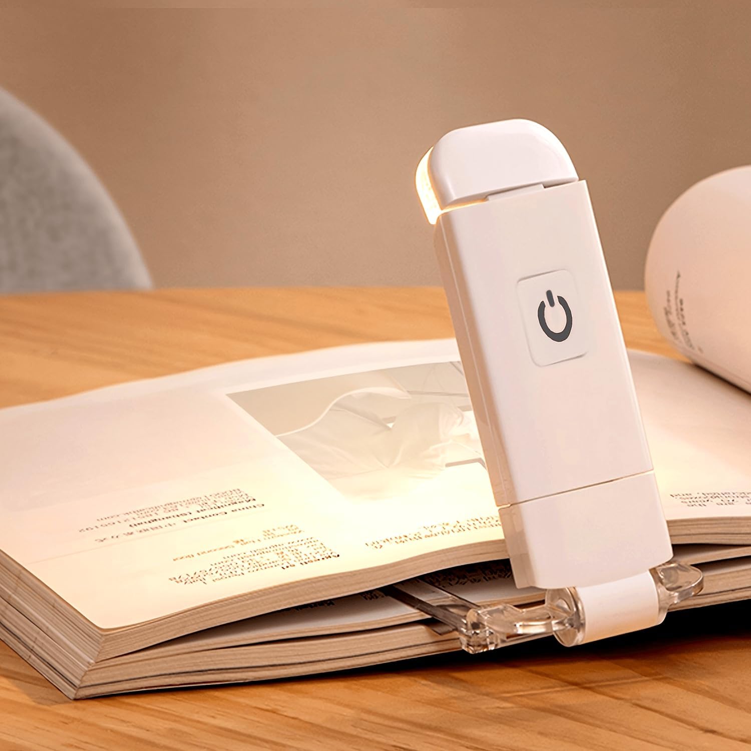 New Mini Portable Folding Reading Light, USB Rechargeable Eye Protection Reading Clip Book Night Light for Night Reading, 3 Lighting Colors, 3 Adjustable Brightness, Book Clips