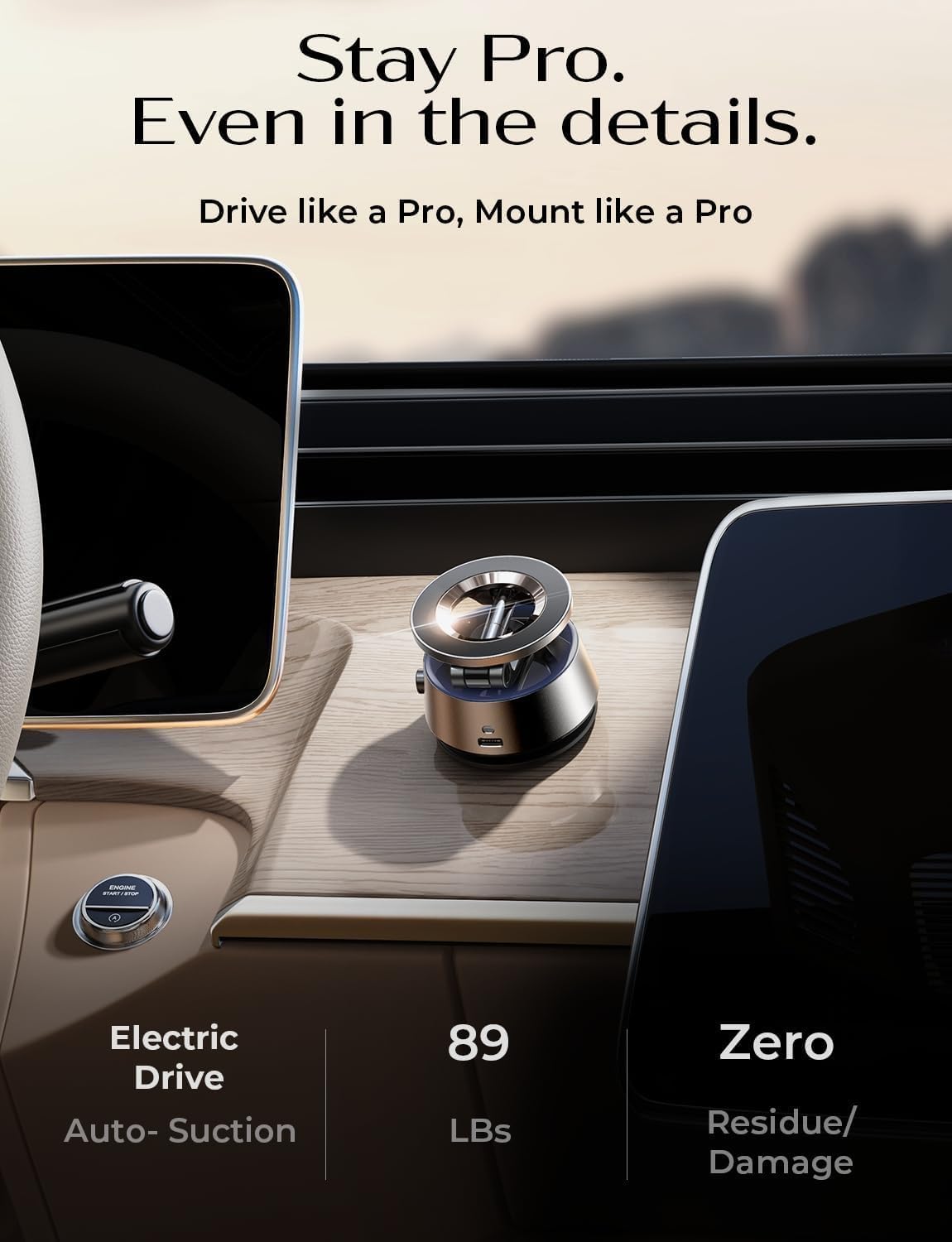 LISEN Suction Phone Mount【2026 Auto Vacuum 3.0】, 360 Adjustable Magnetic Phone Holder for Car Dashboard Universal Magsafe Accessories Gifts for Men Women for iPhone 17 Pro Max Air 16 15 14 13 12 - Image 2