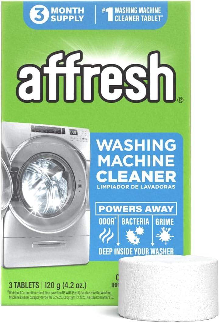Affresh Washing Machine Cleaner, Cleans Front Load and Top Load Washers, Including HE, 3 Tablets (Pack of 6)