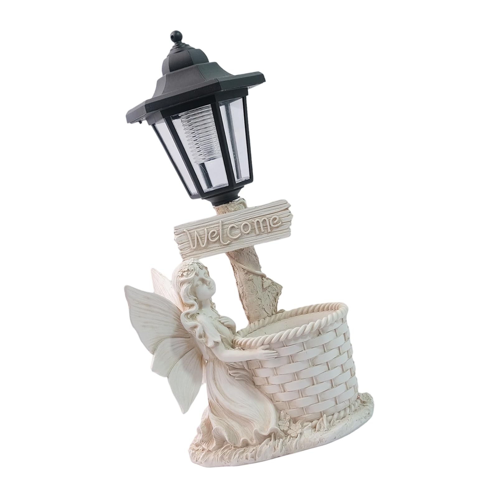 Statua luminosa da giardino solare con lanterna e, White A