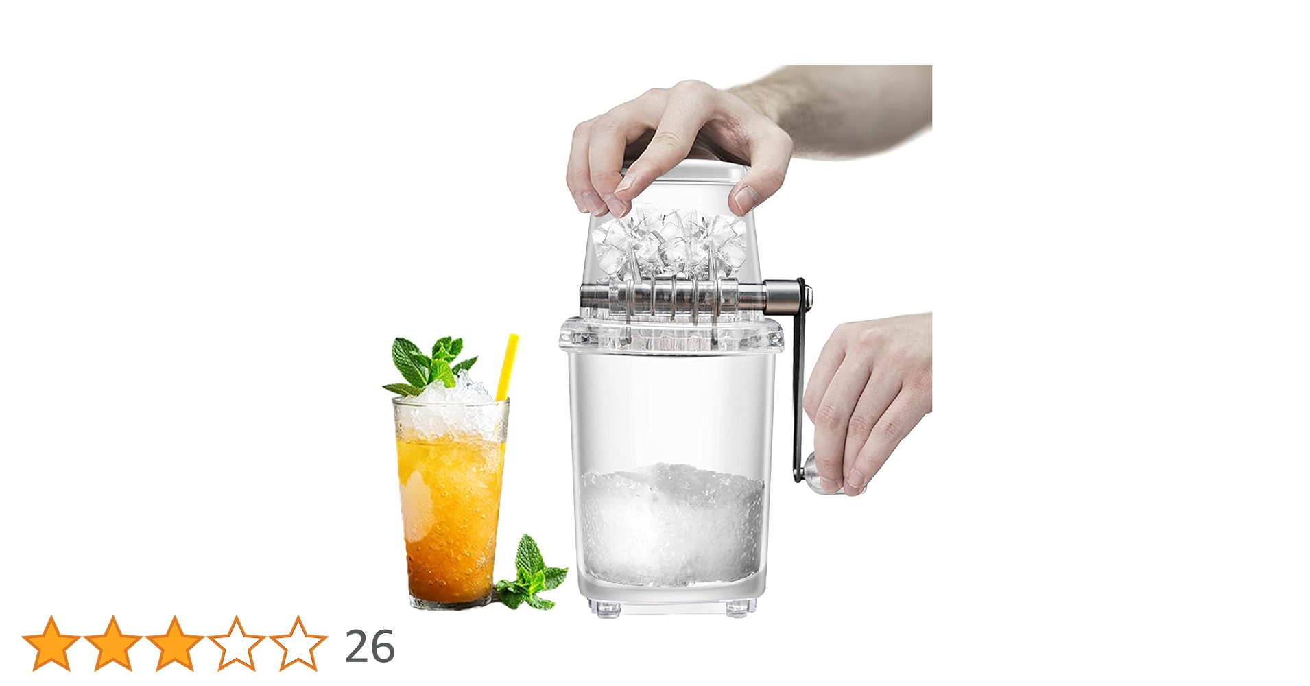 CZ-XING Ice Crusher Manual Rotary Ice Crusher Cocktails Slush
