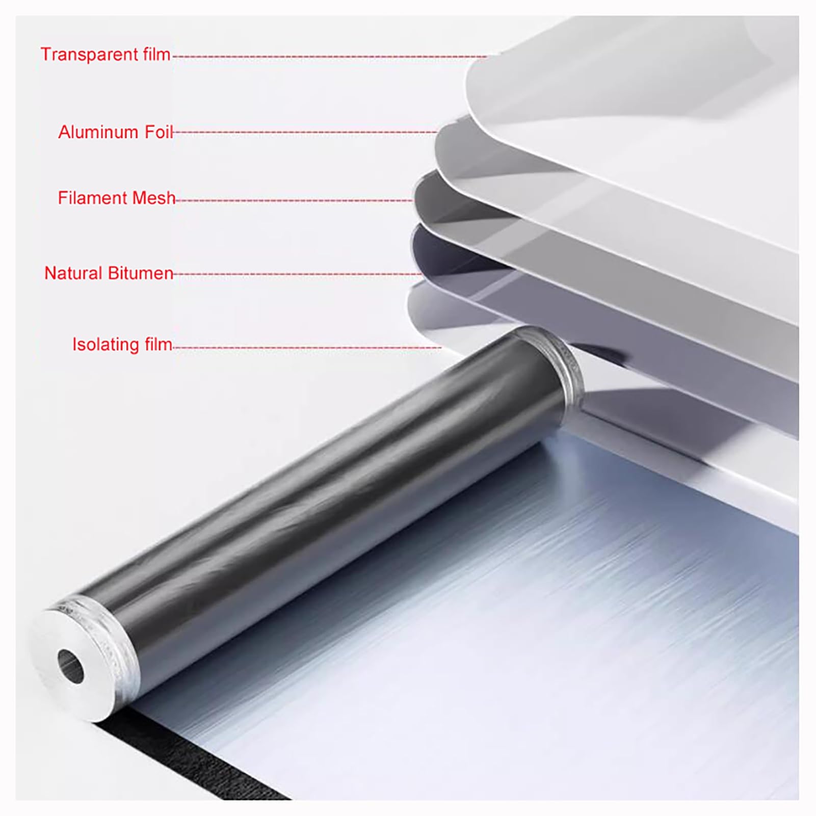Cinta autoadhesiva para reparación de techos de asfalto, sellador de lámina de aluminio para vigas y ventanas, aislamiento térmico reflectante, sello antifugas UV, 50 cm x 2000 cm