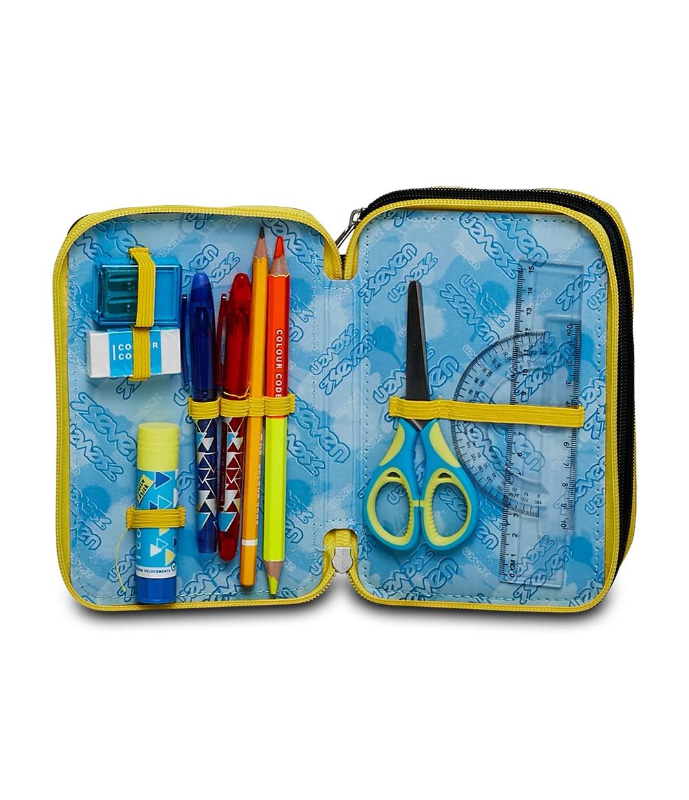 Seven 3 Zip Pencil Case - Heavy Boy, Jet Black, 3 count (Pack of 1) - Image 3