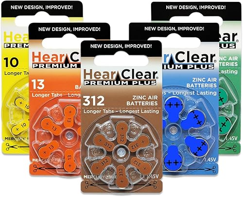 Miniatura 7 de Hear Clear Baterías para audífonos PR48 tamaño 13, 1.45 V, pestaña naranja (60 baterías) + paquete de 8 unidades de Varta