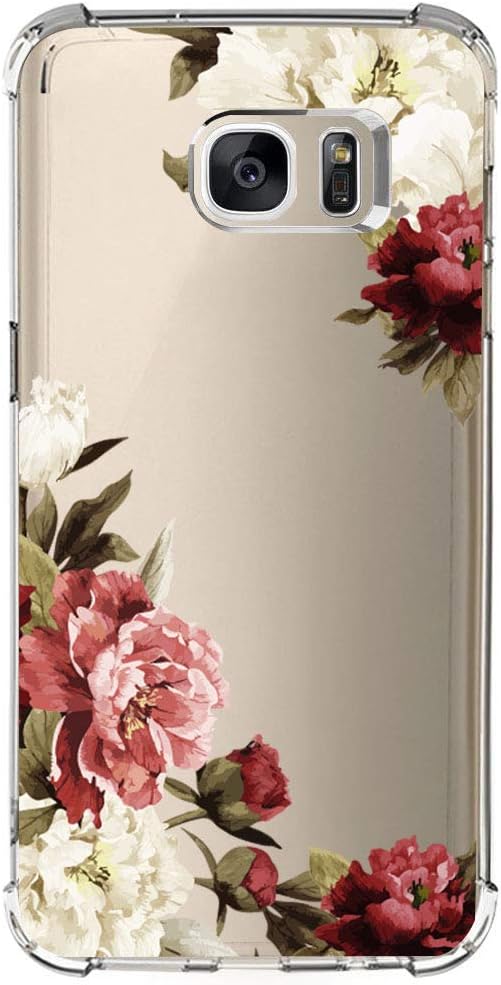 Samsung GalaxyS7Edge Case with flowers, Girl Floral PatternClearTPUSoftSlimPhone