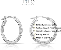 Vista 3 de Aretes redondos de oro blanco de 14 quilates grabados a mano con corte de diamante completo