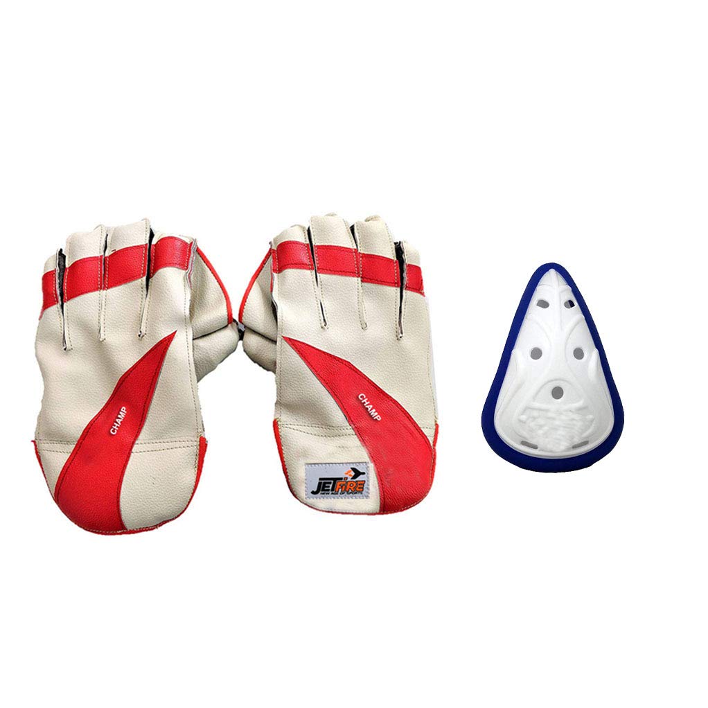 JetFire Champ Wicket Keeping Gloves Combo with Abdominal Guard Wicket Keeping Gloves (Multicolor) (B08335D2LW) Amazon Price History, Amazon Price Tracker