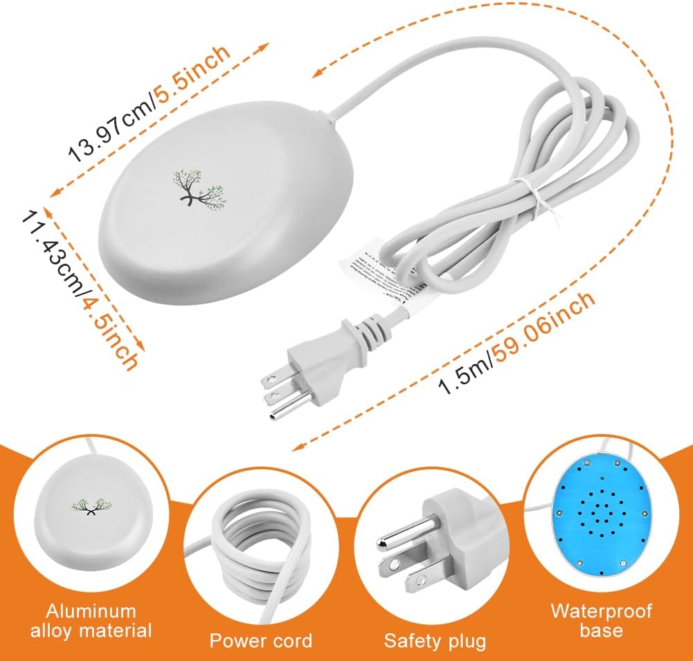 Bird Bath Heater, 70W Thermostatically Controlled Heated Bird Bath for Outdoors for Winter, Heavy Duty Premium Cast Aluminum Winter Water Heated De-icer for Patio Yard Garden Birdbath