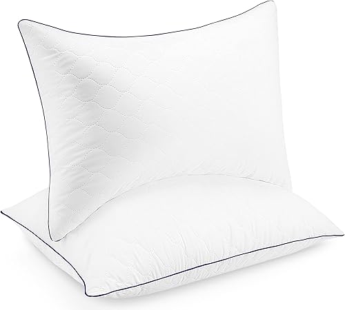 Almohadas de cama para dormir, tamaño Queen, 20 x 30 pulgadas, almohadas hipoalergénicas para dormir de lado y espalda, juego de 2 almohadas de gel