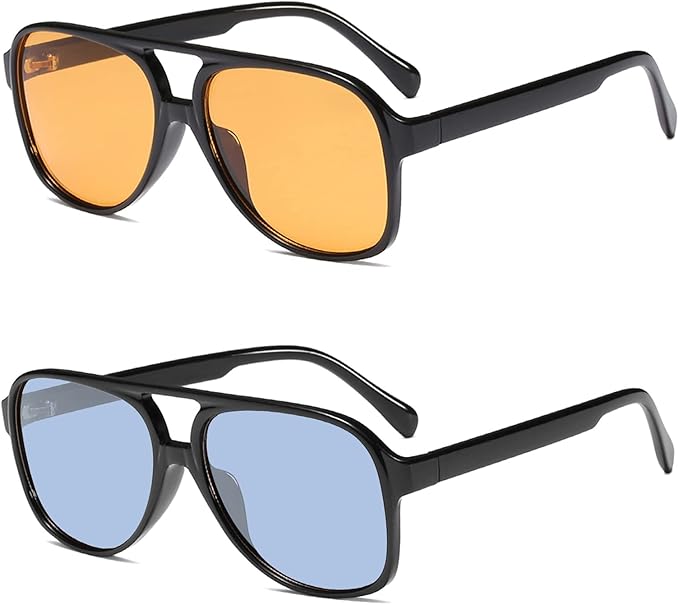 YDAOWKN Classic Vintage Aviator Sunglasses for Women Men Large Frame Retro 70s Sunglasses