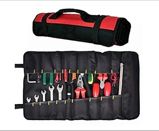32 Pocket Tool Roll Organizer - Wrench Organizer & Tool Pouch - Wrench Roll Includes Pouches for 10 Sockets Pouch Kit for for electricians, mechanics, handyman or any other professional (Black)