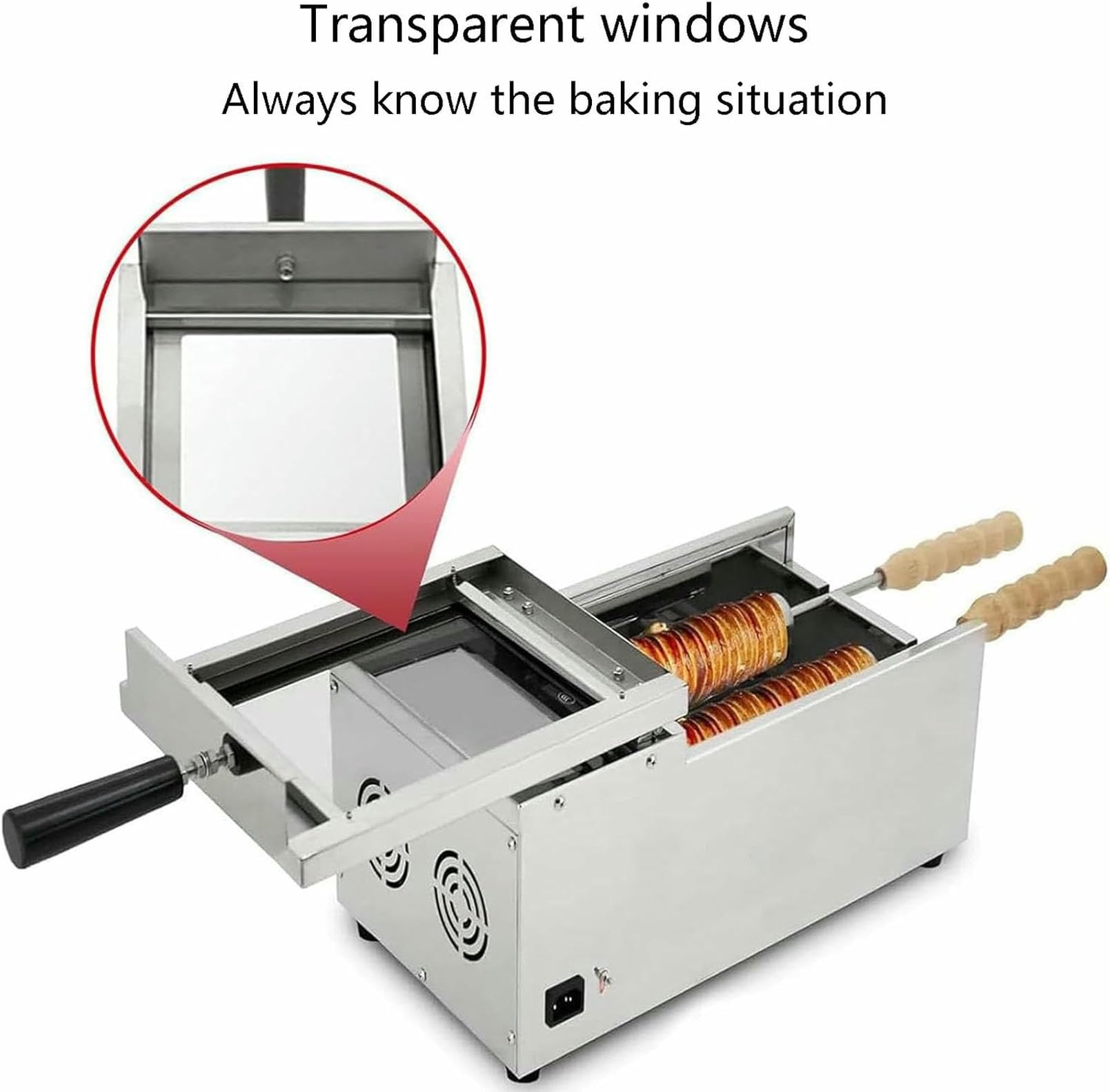 Four À Gâteaux Électrique Professionnel À Cheminée avec 2 Rouleaux, Machine À Glace Hongroise, Appareil À Cornets De Glace, pour Restaurant, Maison, Cuisine Et Snack-Bar