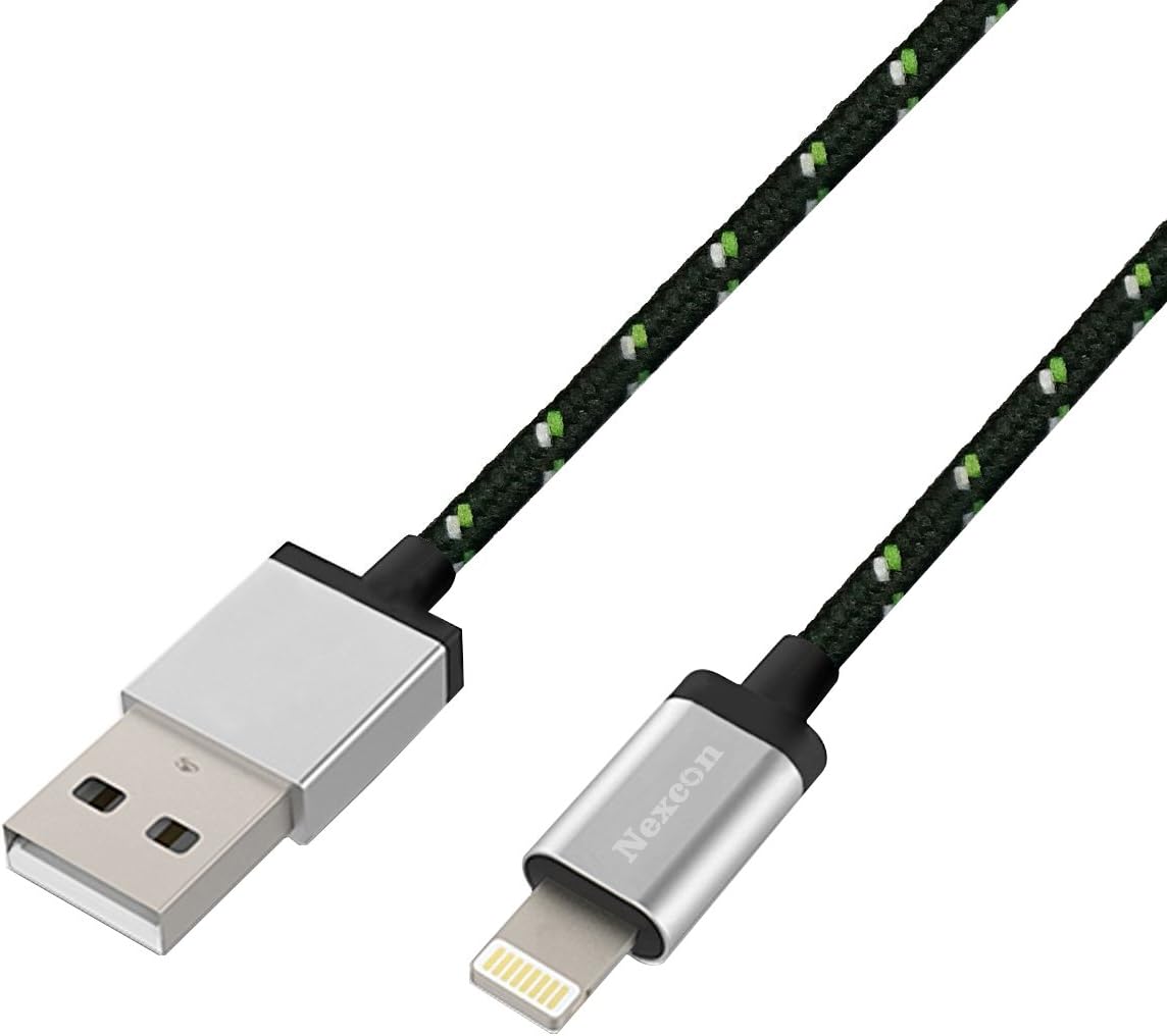 Nekteck Compatible with iPhone X/XS Max/ 8 7/ 7Plus 6s / 6/ Plus SE iPad Pro Air 2 Mini 4/3 iPod 5 to USB Cable Charger, Nylon Braided Cord 3.3ft/ 1m – Black