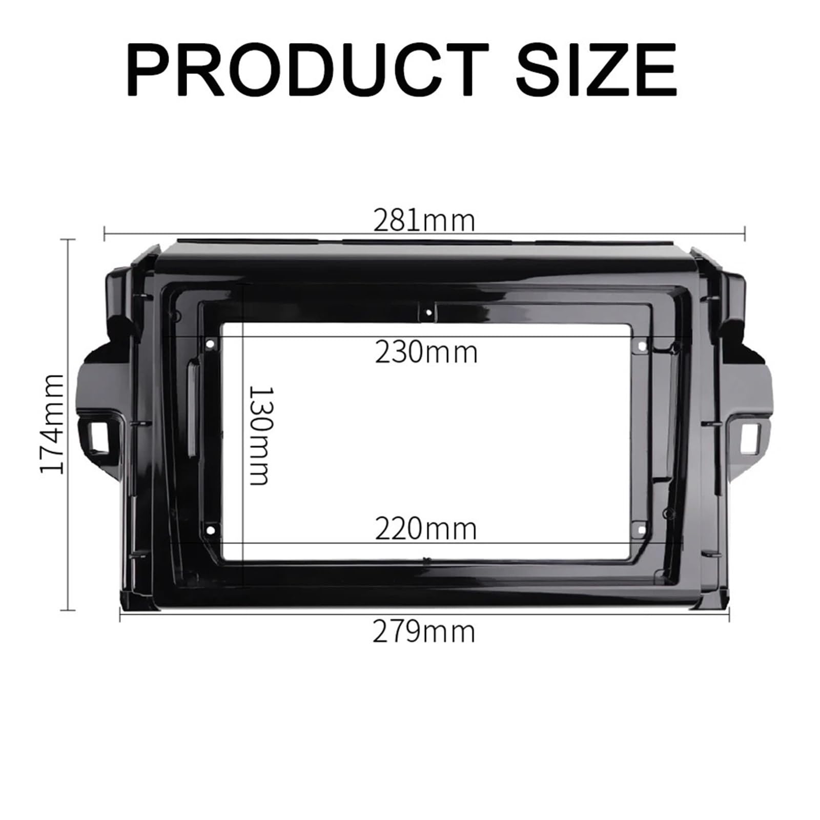 Placa de radio de coche compatible con Toyota FORTUNER Covert 2016 estéreo GPS reproductor de DVD Instalar panel envolvente Kit de marco Android