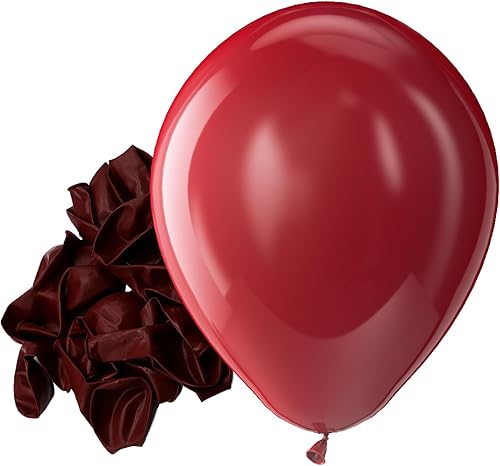 Bezente Globos de látex color burdeos para fiesta, paquete de 150 globos de 5 pulgadas color rubí oscuro mate, retro, color rojo vino, granate, para
