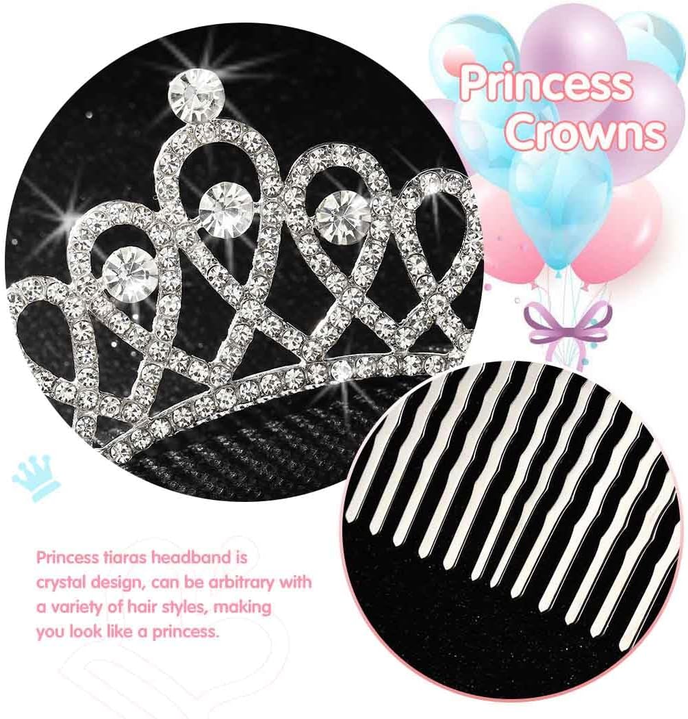 Yean Rhinestone Mini Hair Comb Silver Crystal Tiara Comb Princess Wedding Hair Accessories Decorations for Women