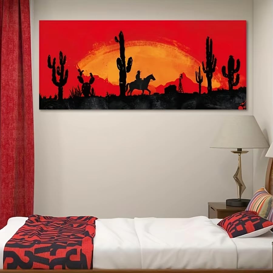 Toile imprimée coucher de soleil rouge de qualité supérieure grand format