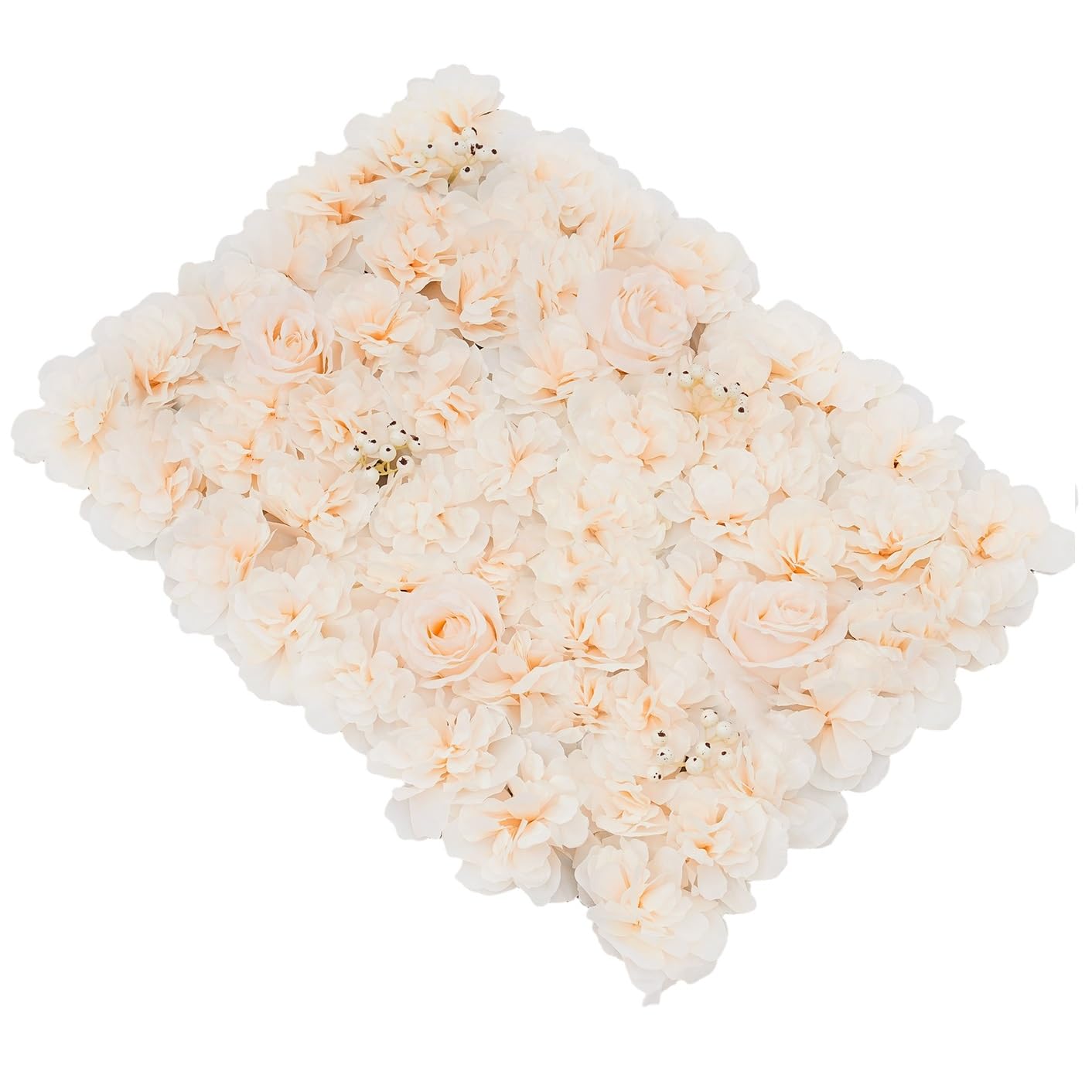 6 Stück Blumenwandpaneel Künstliche Blumenwand Rosenwand Hochzeit Straße Hintergrund Dekor 40x60cm Weiß Blumengestecke Blumenwand