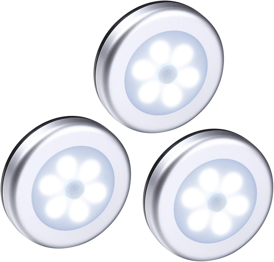 ORIA 3 Pack Motion Sensor Light, cordless Battery-Powered Light, Automatic Night Light with 3M Adhesive Pads, Stick-Anywhere, Perfect for Closet, Hallway, Stairs, Bedroom,ect.