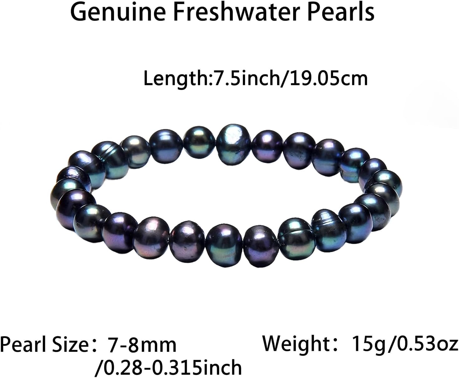 Cultured Freshwater Pearl Stretch Bracelets For Women Multicolored Strand Bracelet Jewelry Gift - Image 3