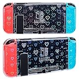 DLseego Clear Glitter Protective Case for Switch Console 2017, Dockable Holographic Laser Crystal Sparkle Bling Soft & Flexible TPU and Hard PC with Clear Joycon Covers Drop Protection-Colourful Heart