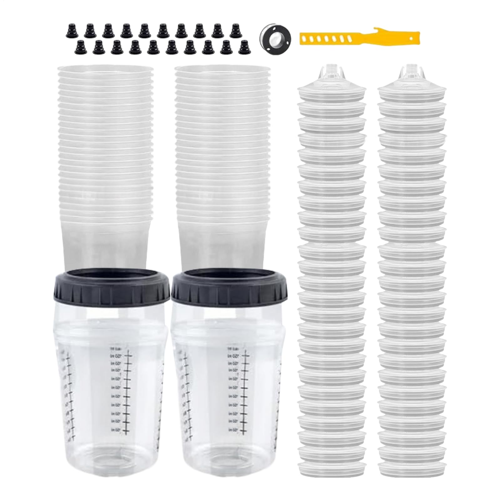 Vasos De Mezcla De Pintura Para Automóviles Vasos Medidores De Pintura 165 | Envase Compacto Transparente Con Medición Para Arte Manualidades Renovación Reparación Muebles Coche