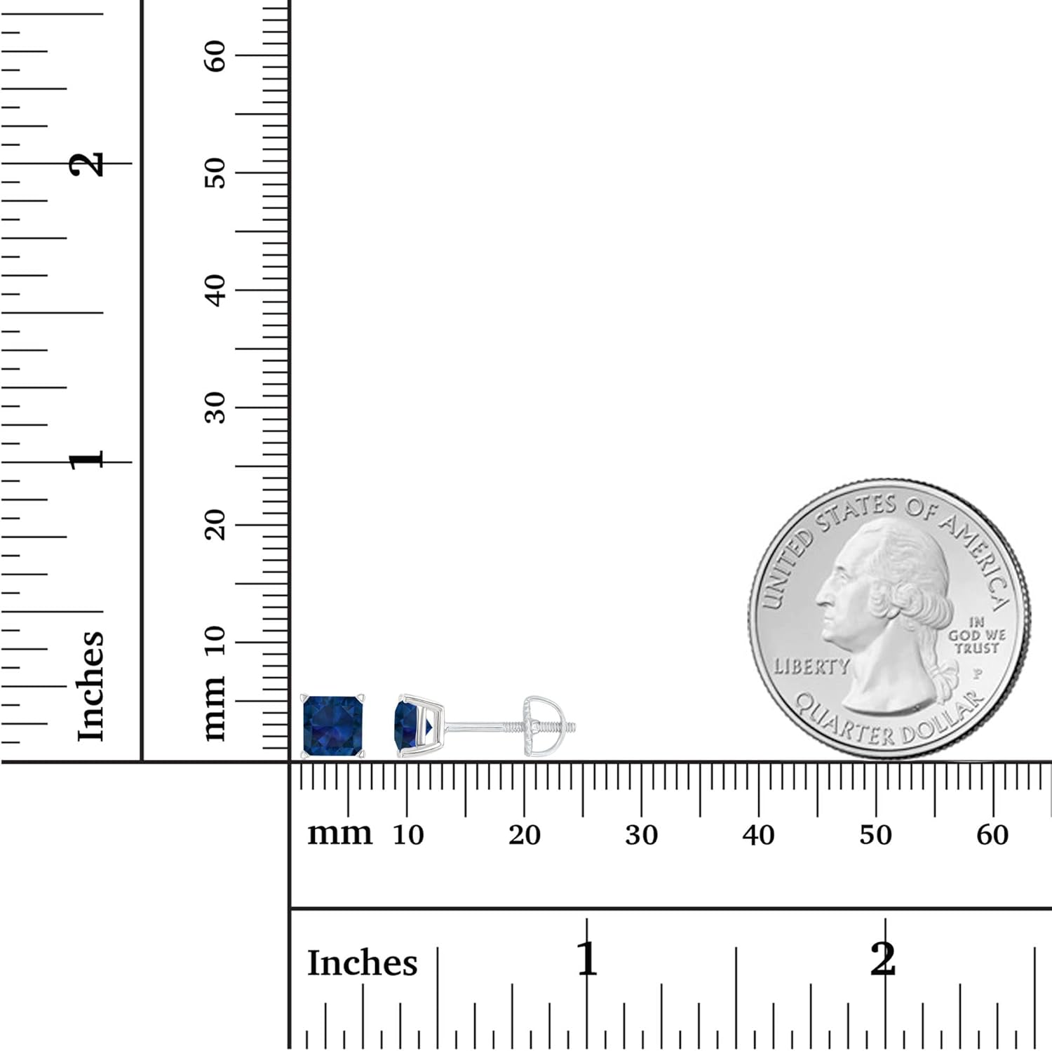 14K Gold Plated 925 Sterling Silver Hypoallergenic 5mm Square Princess Cut Genuine Birthstone Solitaire Screwback Stud Earrings - Image 4