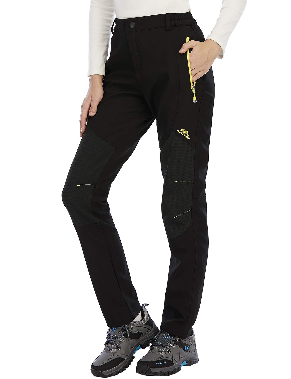 DAFENP Pantaloni Trekking Donna Invernali Impermeabile Pantaloni Sci Termici Softshell Pantaloni Neve Montagna Escursionismo Caldo All'aperto