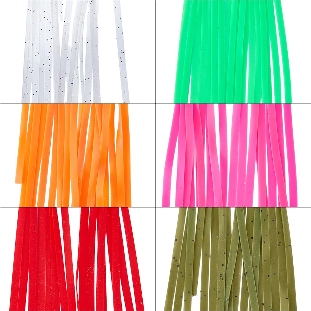 SUPERFINDINGS 60 Pcs Nymph Worm Body Wrap Skin 3mm Wide Fly Tying Materials Fishing Flies Body Wrap Skin Material for Caddis Larvae Czech Nymph Scud Lure Fly Tying Wrapping Material