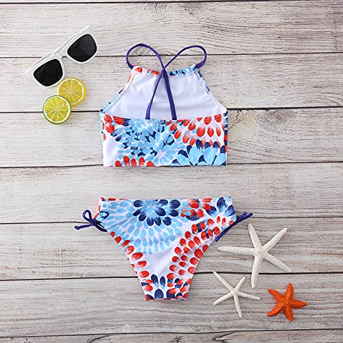 Betadog Girls' Tankini 2-Piece Swimsuit Outfits Summer Beach Sport Swimwear Summer Bathing Suit Kids (Sky Blue, 8 Years)2