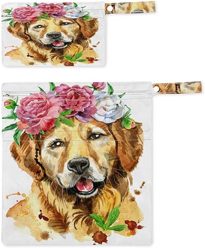 Lindas bolsas húmedas y secas para perros, 2 bolsas reutilizables impermeables para pañales, piezas de extractor de leche, toallas de baño, toallas