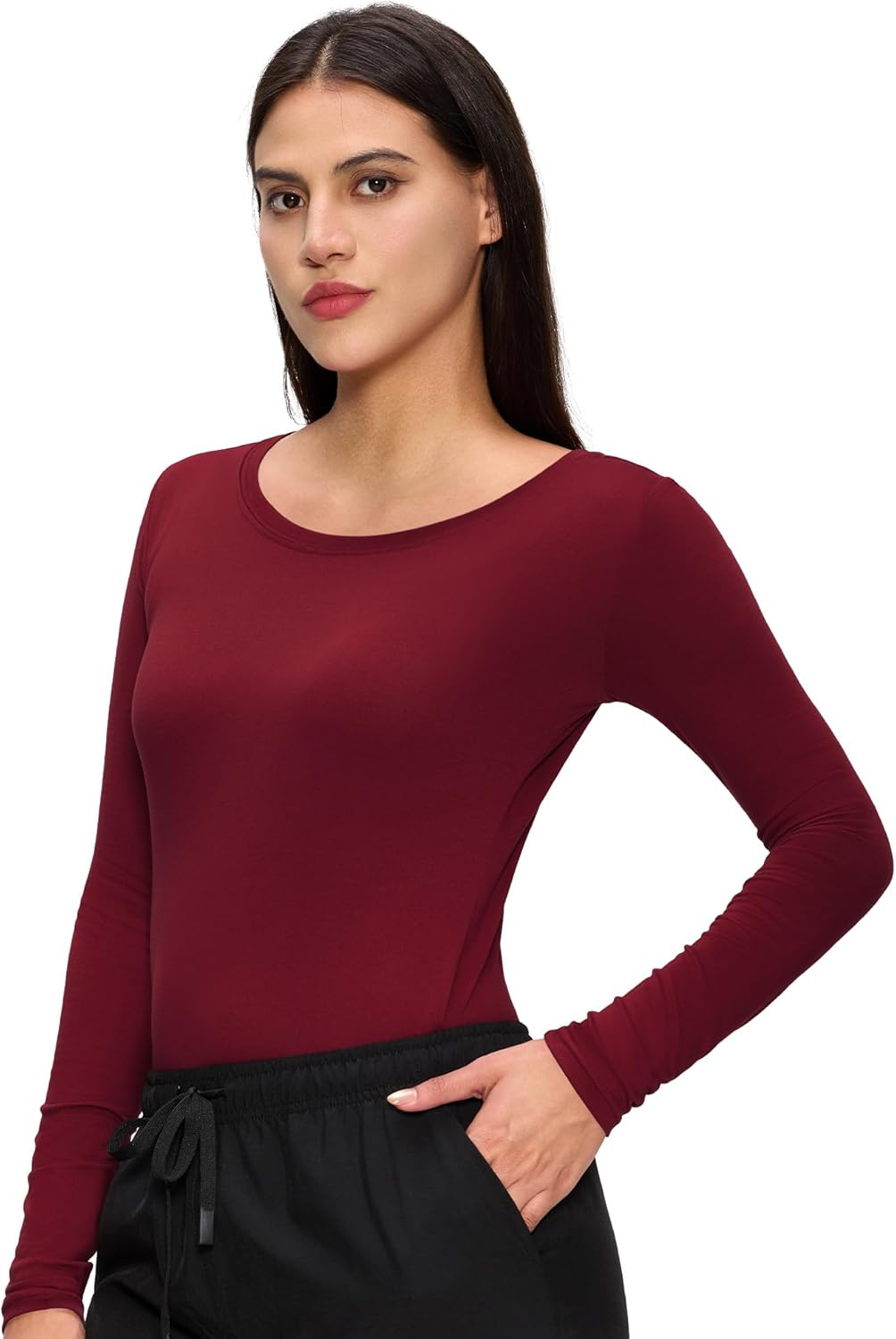 Underscrub Long Sleeve Women, Scrub Undershirts Crew Neck Comfort Tee with Ultra Soft Fabric - Image 3