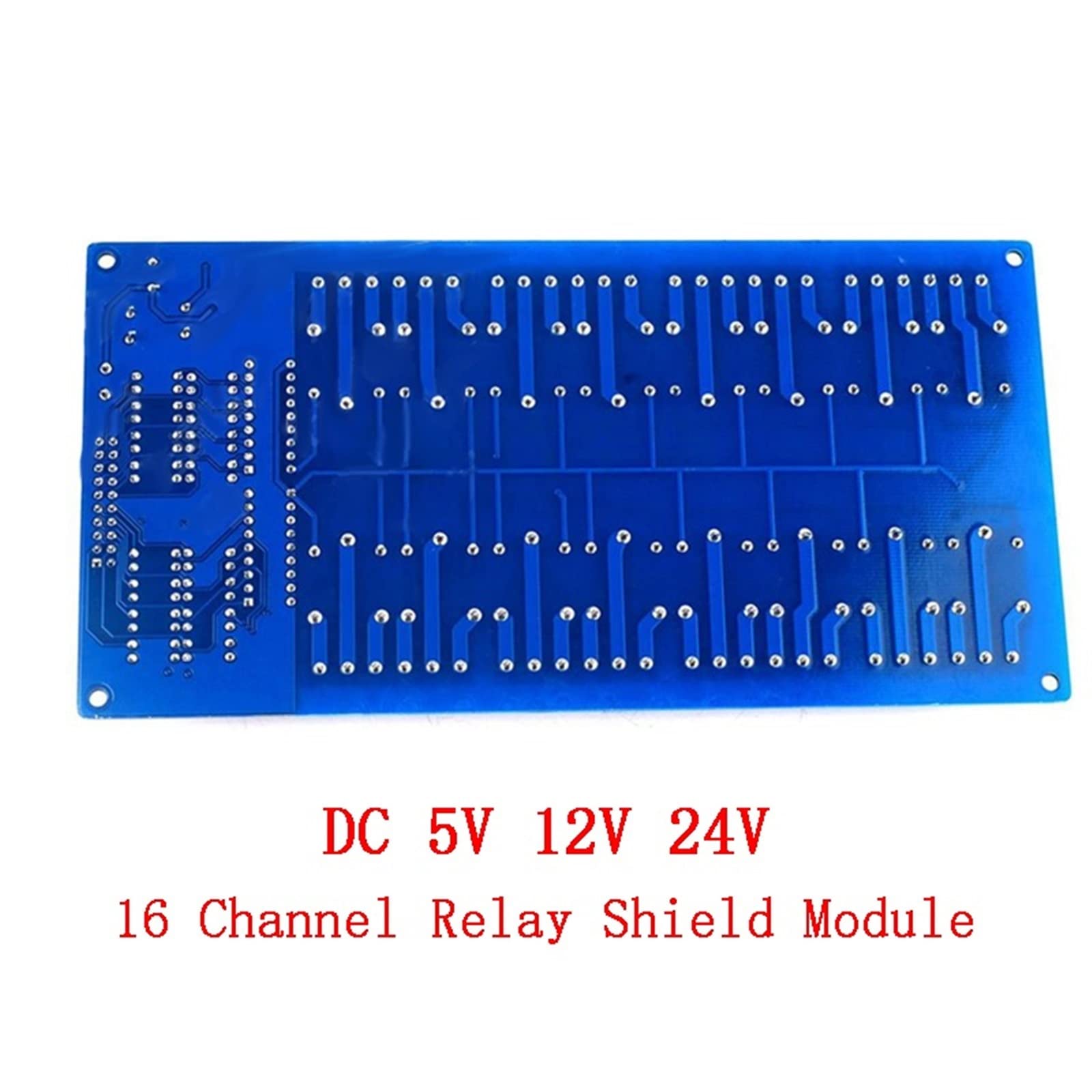 Módulo de protección relé 16 canales DC 5V 12V 24V con optoacoplador LM2576 interfaz microcontroladores potencia for Kit bricolaje(12v 16Channel)