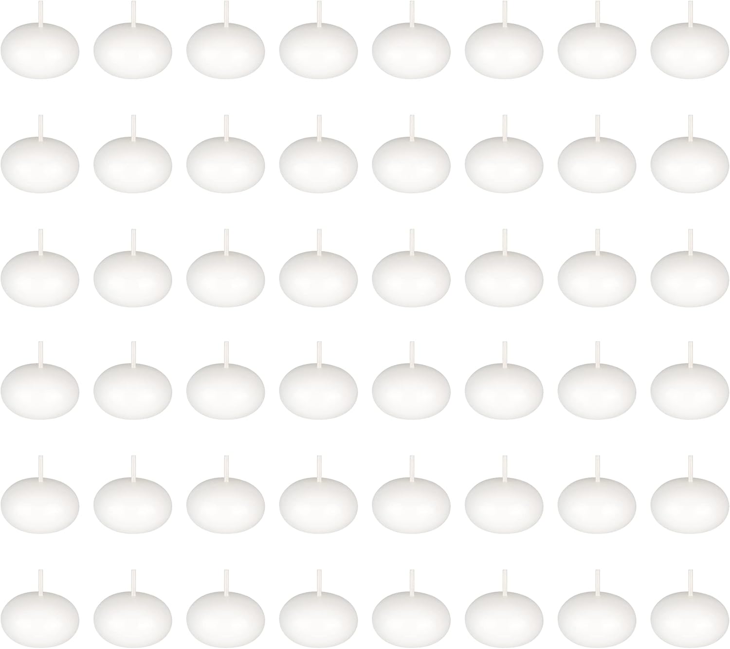 Mega Candles 48 pcs Unscented White Floating Candles, Hand Poured Wax Candle 1.5 Inch Diameter, Home Décor, Wedding Receptions, Occasions, Festivities, Events, Meditations, Tranquility, Spa