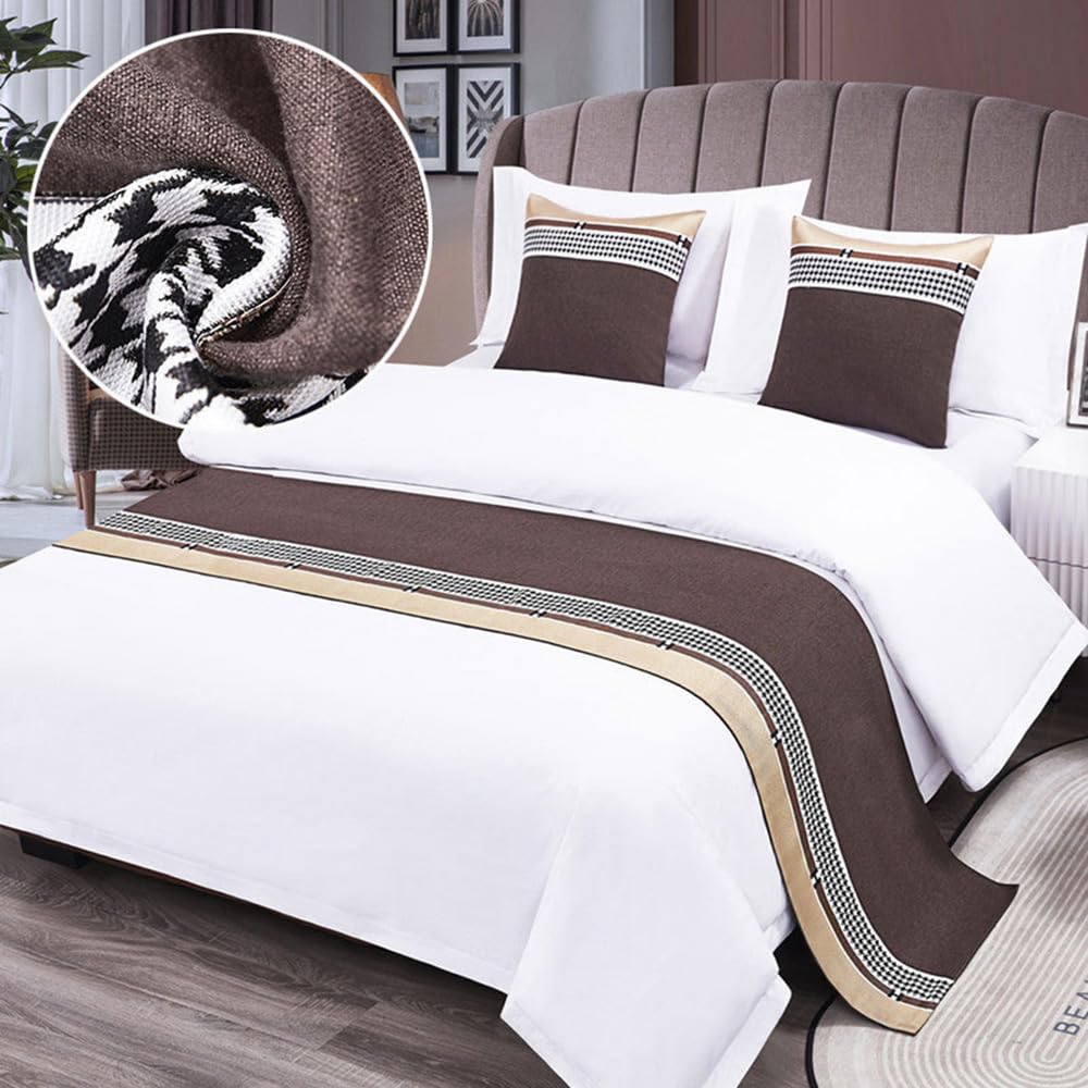QRGMKL New Bed Runner Bedspread Premium Bed Scarf European Style Hotel Bedroom Home Bedding Protector Bed Runners and Matching Cushions-Q||180X50cm for 1.2m Bed