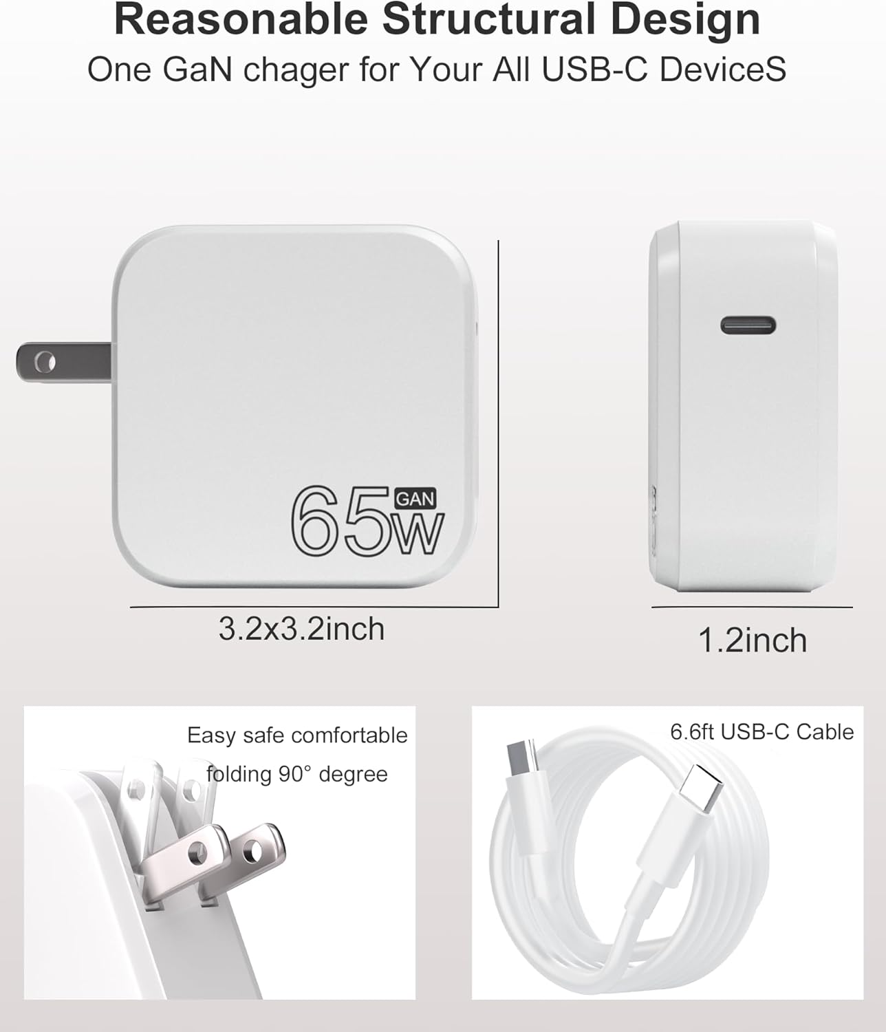 65W 45W USB-C Charger Compatible for LG 15" 16" 17" Gram Series Laptop 15Z90N 14Z90N 17Z90N 16Z90P 14Z90P 17Z90P Type C Adapter Power Supply Cord