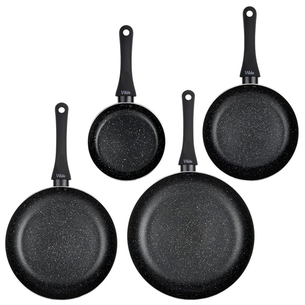 Vilde SIMPLE HOME patelnie granitowe 16/20/24/28 cm 4 sztuki
