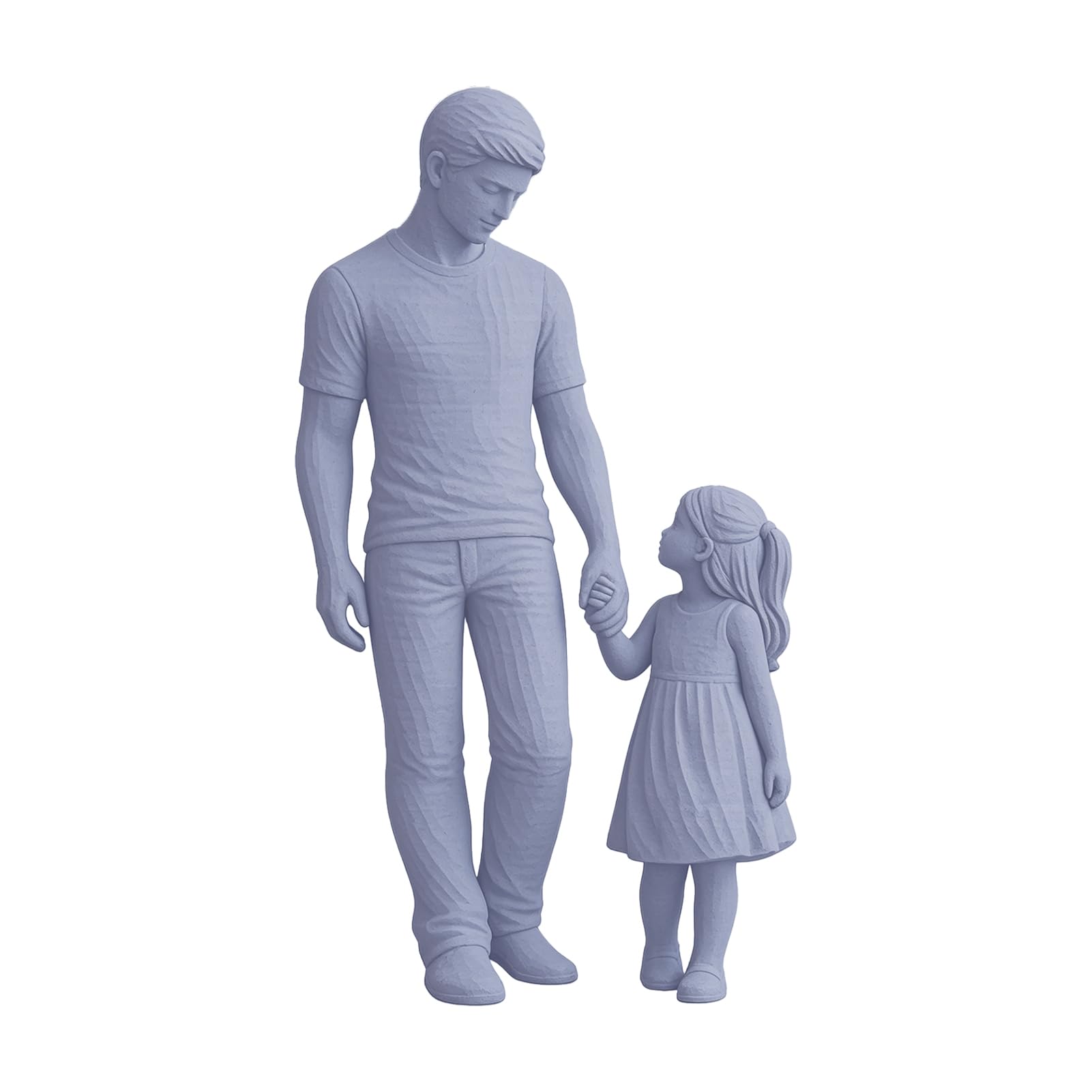 Virelynx Father and Daughter Figurines – Dad Daughter Statues Warm Hand-Holding Design, Sculpted Figures Gifts for Father's Day