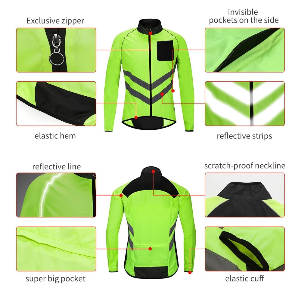 Kurtka rowerowa męska damska wodoodporna kurtka outdoorowa kurtka do biegania lekkie płaszcze kurtka o wysokiej widoczności kurtka wiatroszczelna kurtka do biegania jazdy na rowerze górskim