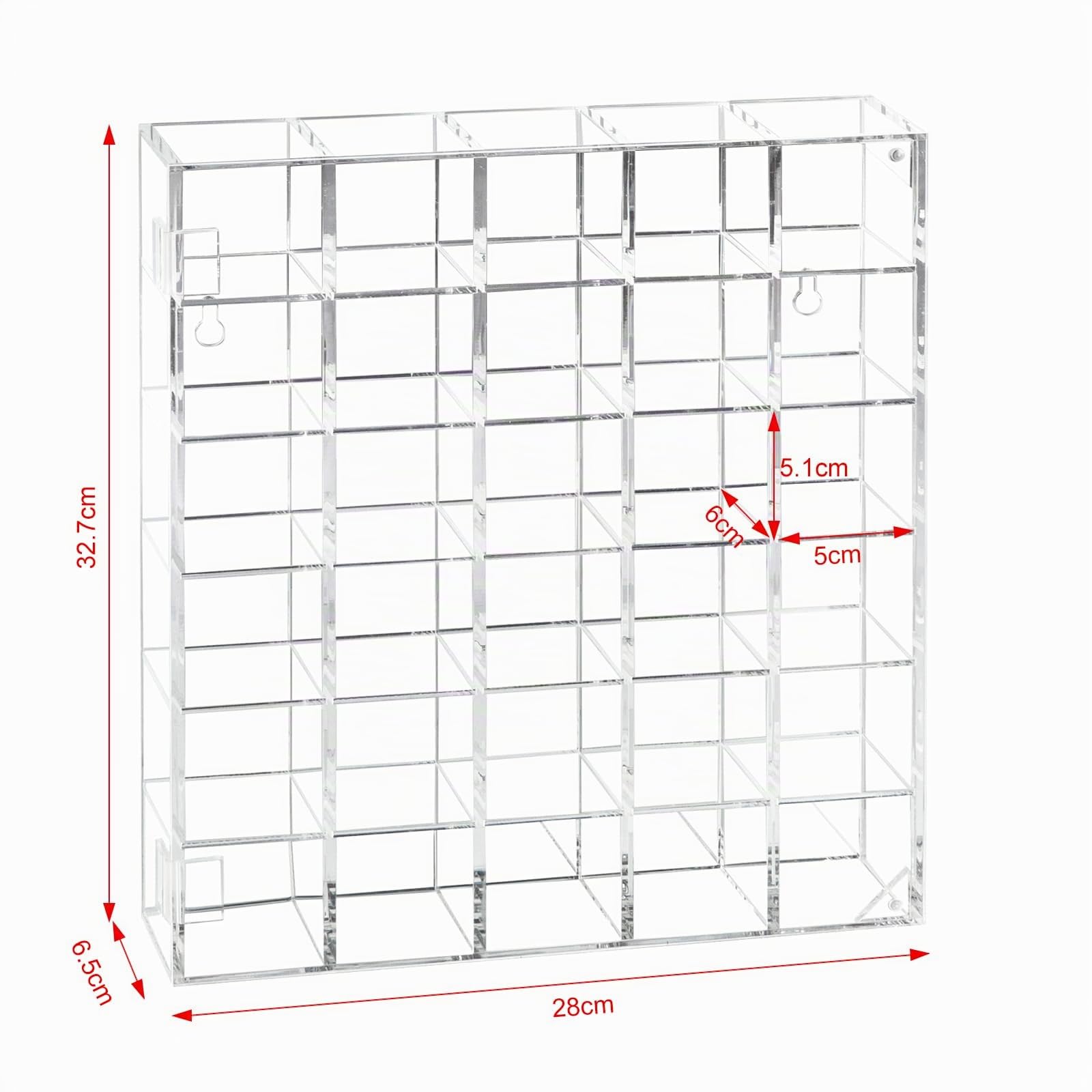 Vitrine en acrylique réglable avec dos miroir, vitrine murale résistante à la poussière, vitrine alternative en verre pour objets de collection, cristal minéral, roches (28 x 6,5 x 32,7 cm)