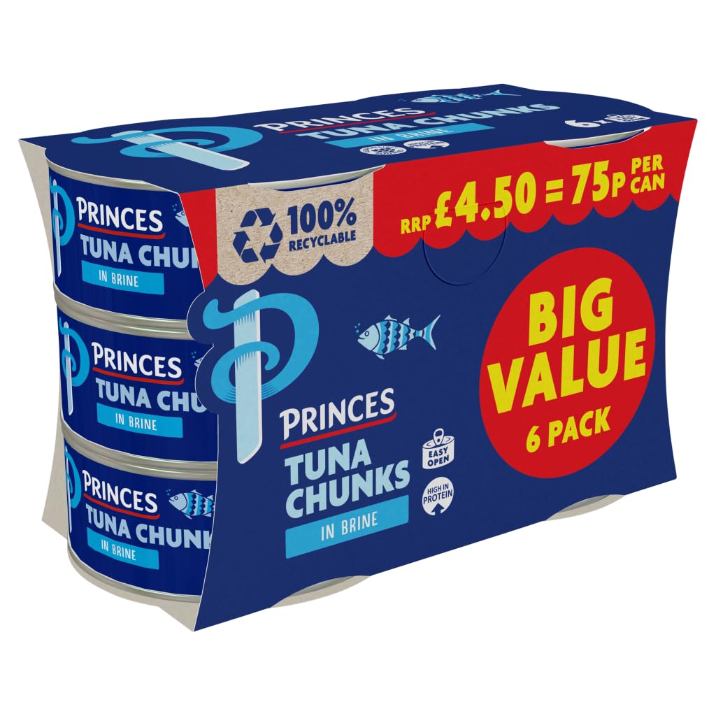Princes Trozos de Atún en Salmuera 6 x 145g
