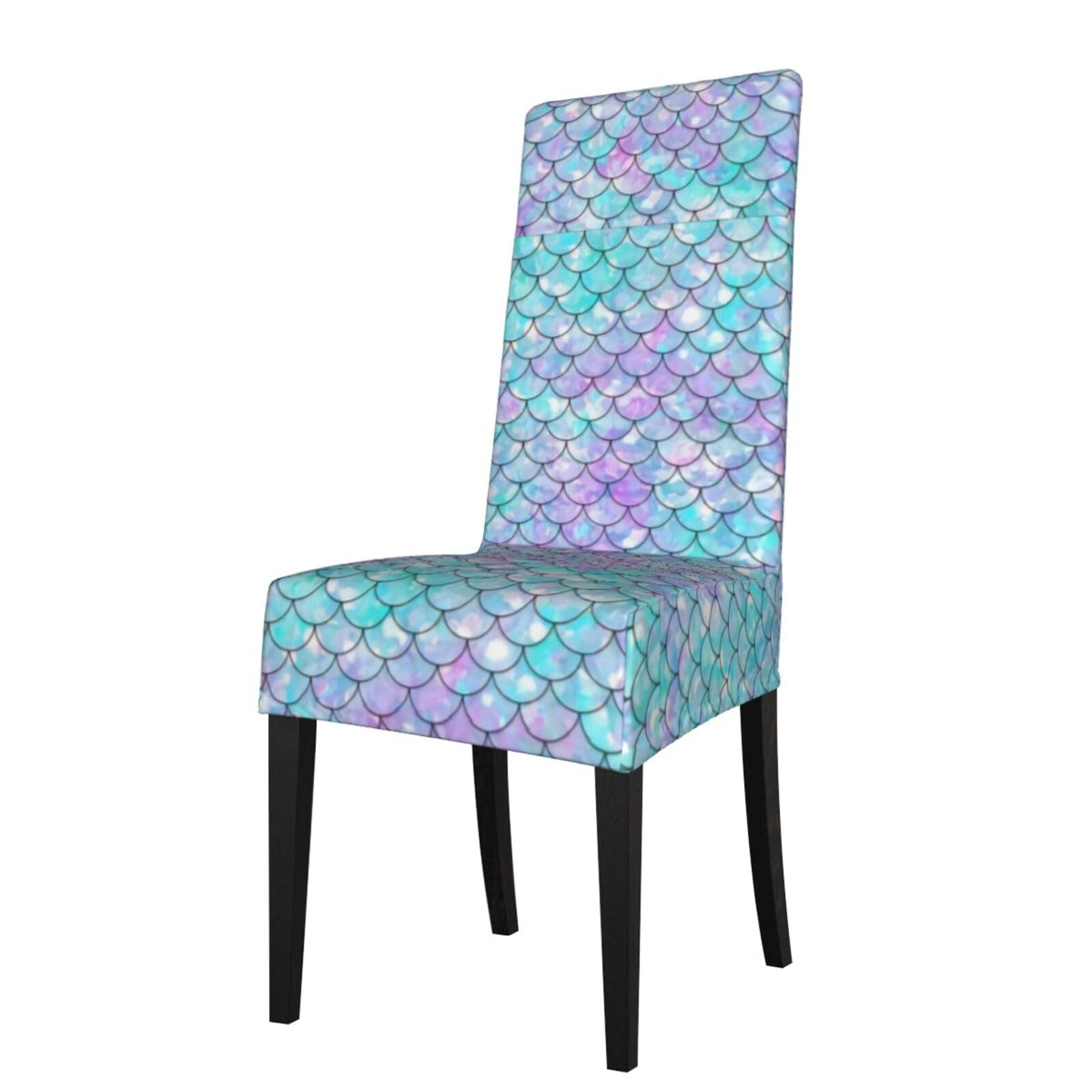 YYHHAOFA Mermaids Prints Protection Cover for Dining Chair - Stretch Slipcovers, Easy Refresh for Your Dining Room & Event Decor