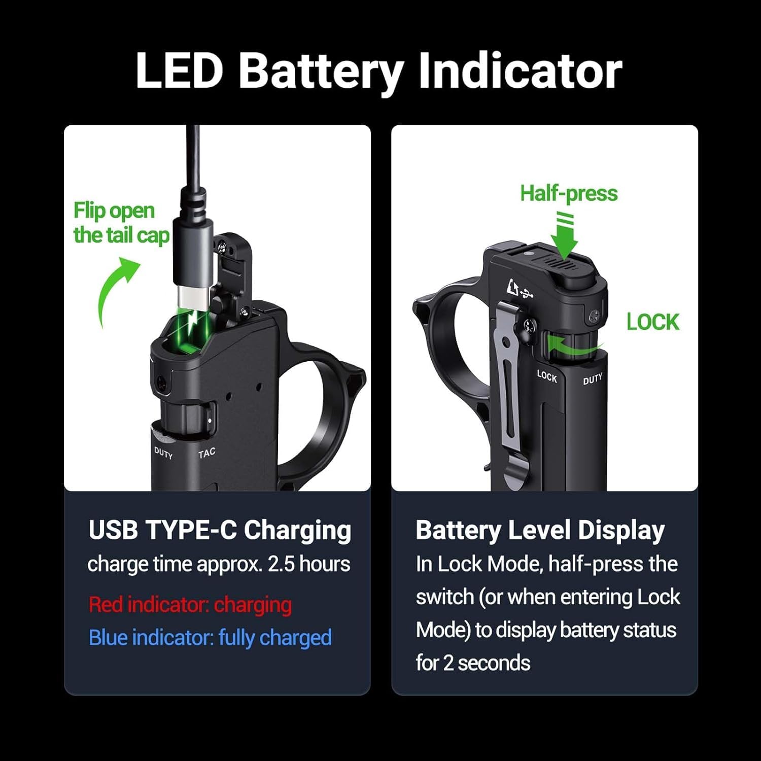 NEXTORCH TA70 Ultra-Flache EDC Taktische Taschenlampe 3500 Lumen, Leistungsstarke Wiederaufladbare LED-Taschenlampe, Tactical/Duty Dual-Schalter mit abnehmbarem Clip & Ring für Outdoor, Notfall, IP67