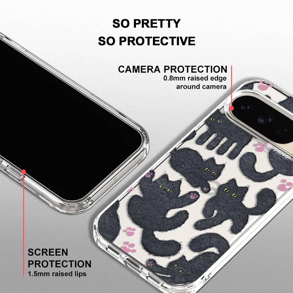 MOSNOVO Case for Google Pixel 10 & Pixel 10 Pro, [Buffertech 6.6ft Military-Grade Drop Protection] [Anti Peel Off Tech] Clear TPU Bumper Phone Case Cover Design - Cute Cherry — view 538