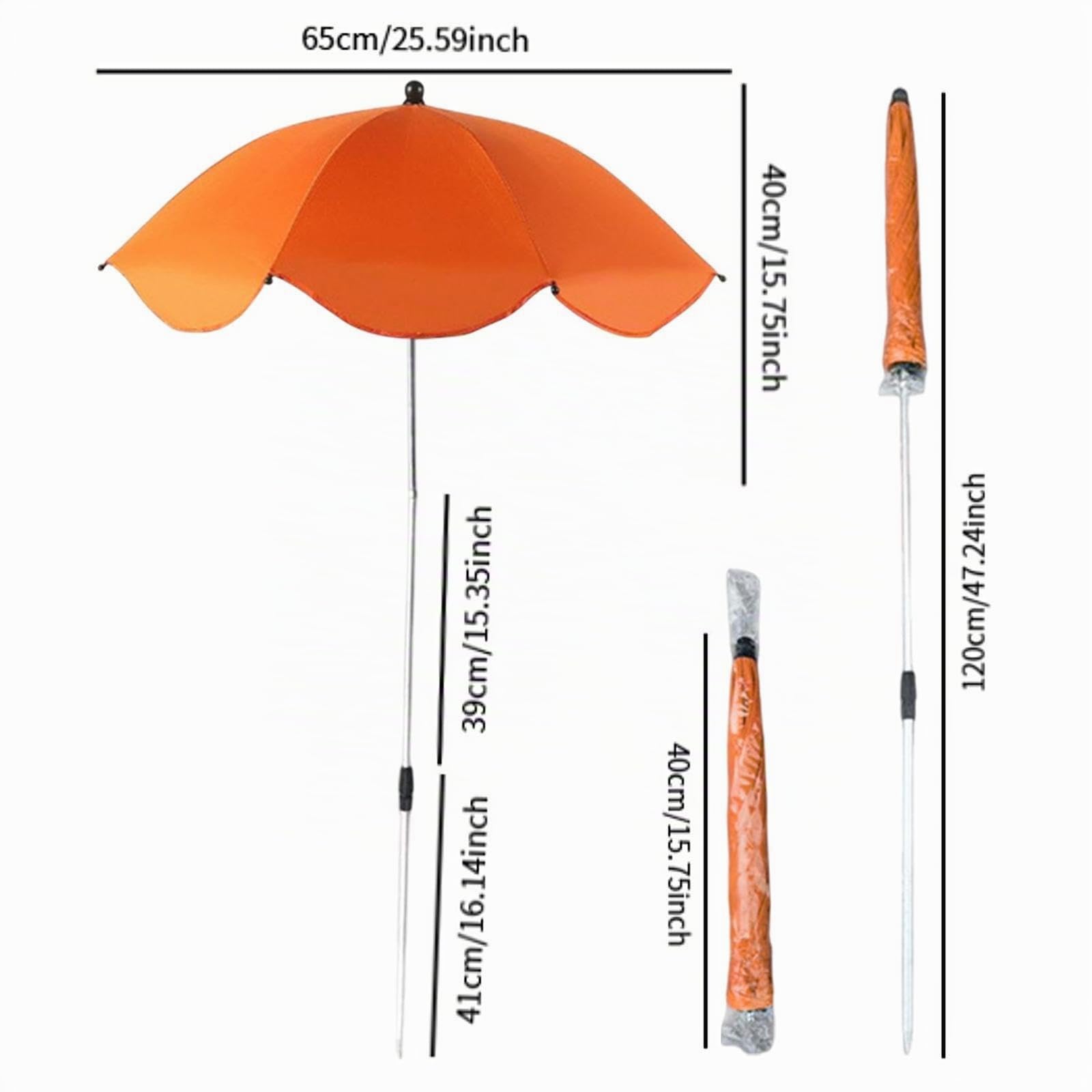 Baoblaze Höhenverstellbarer Pflanzenschirm, Garten Regenschirm Schatten für Pflanzen im Freien, Leichter Baldachin Pflanzenabdeckung für Blumen Pflanzer Topfpflanzen Gartenbetten, Orange Gelb
