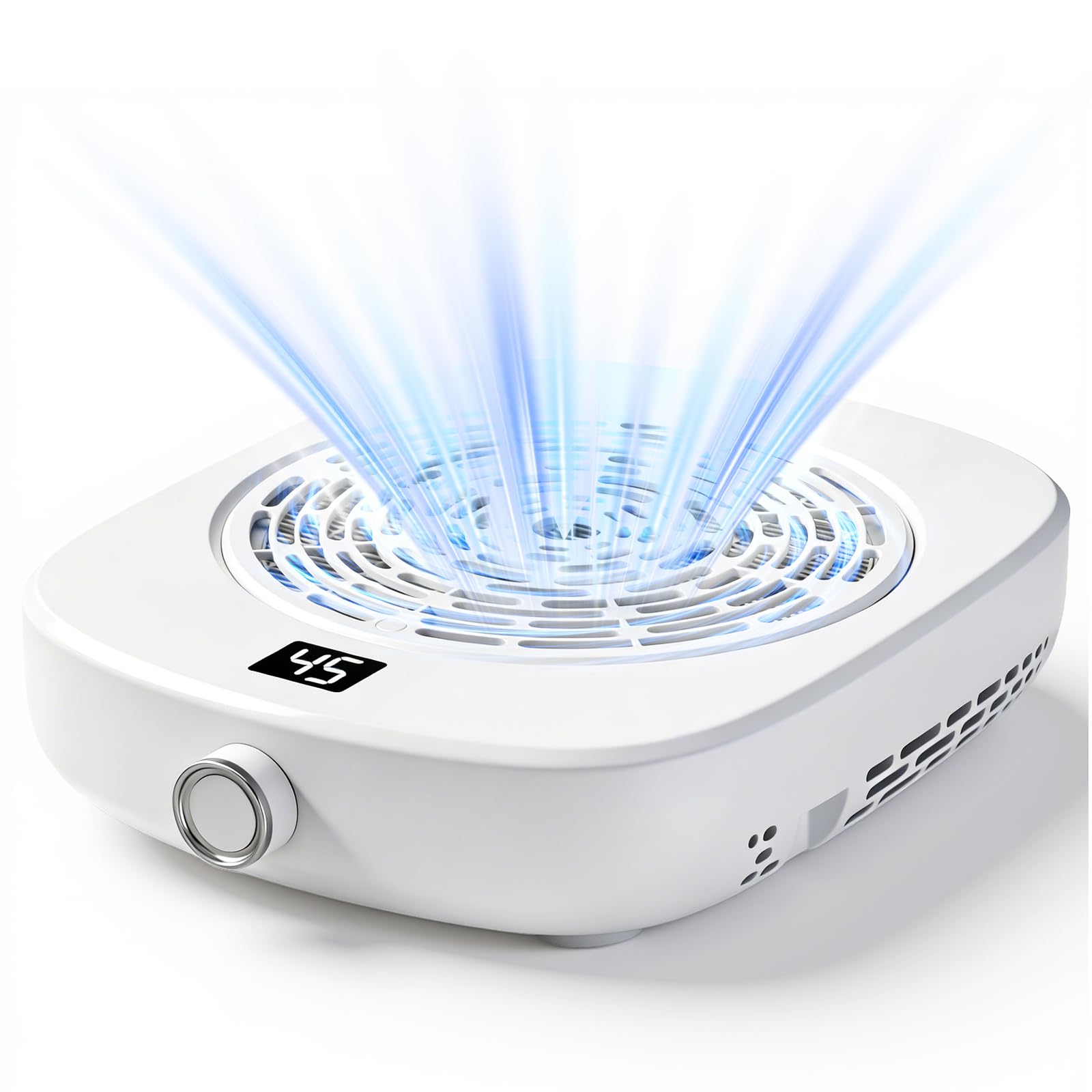 Aspiratore per Unghie Professionale – Potente con 2 Filtri e 1 Pennello, Silenzioso Aspiratore per Unghie Studio e Casa, Bianco