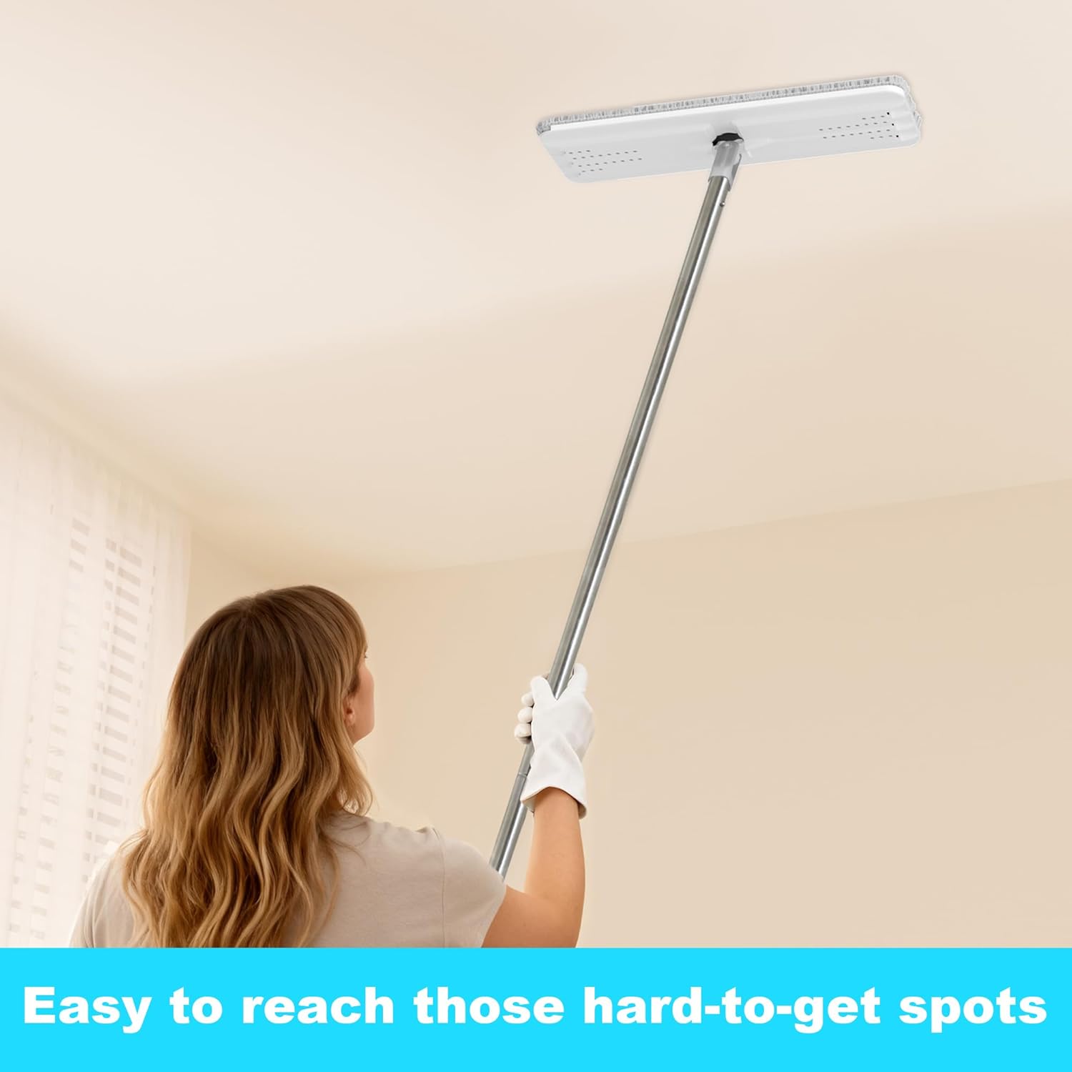 JOYMOOP Mop Handle Extension Rods, for Extending & Replacing Flat Mop, Stainless Steel Mop Handle Rods, Pack of 2 pcs Rods