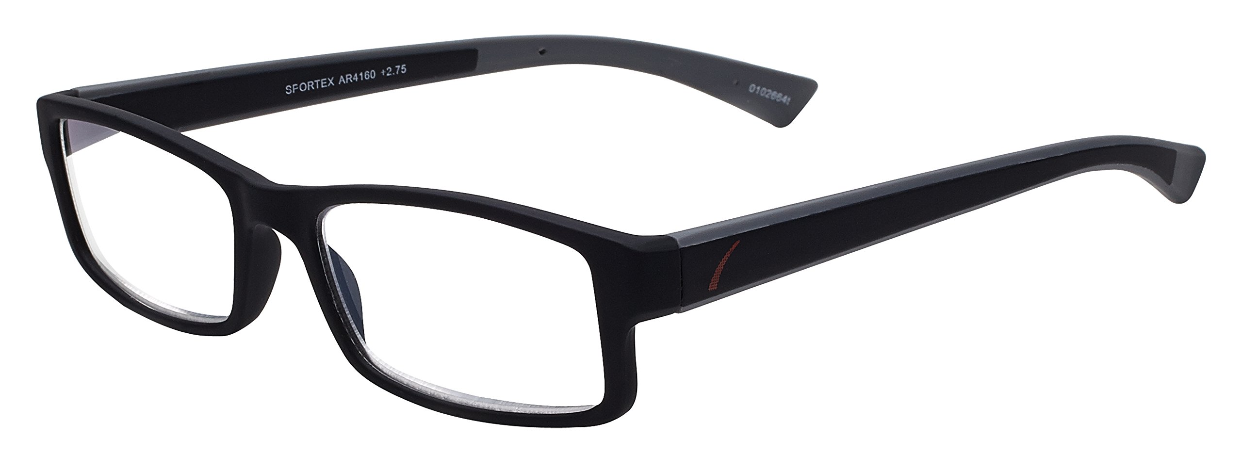 SportexSAV Men's AR4160 Reading Glasses - Flexible, Durable, Ultra-Lightweight, High-Performance Readers For Men, Gray, 2