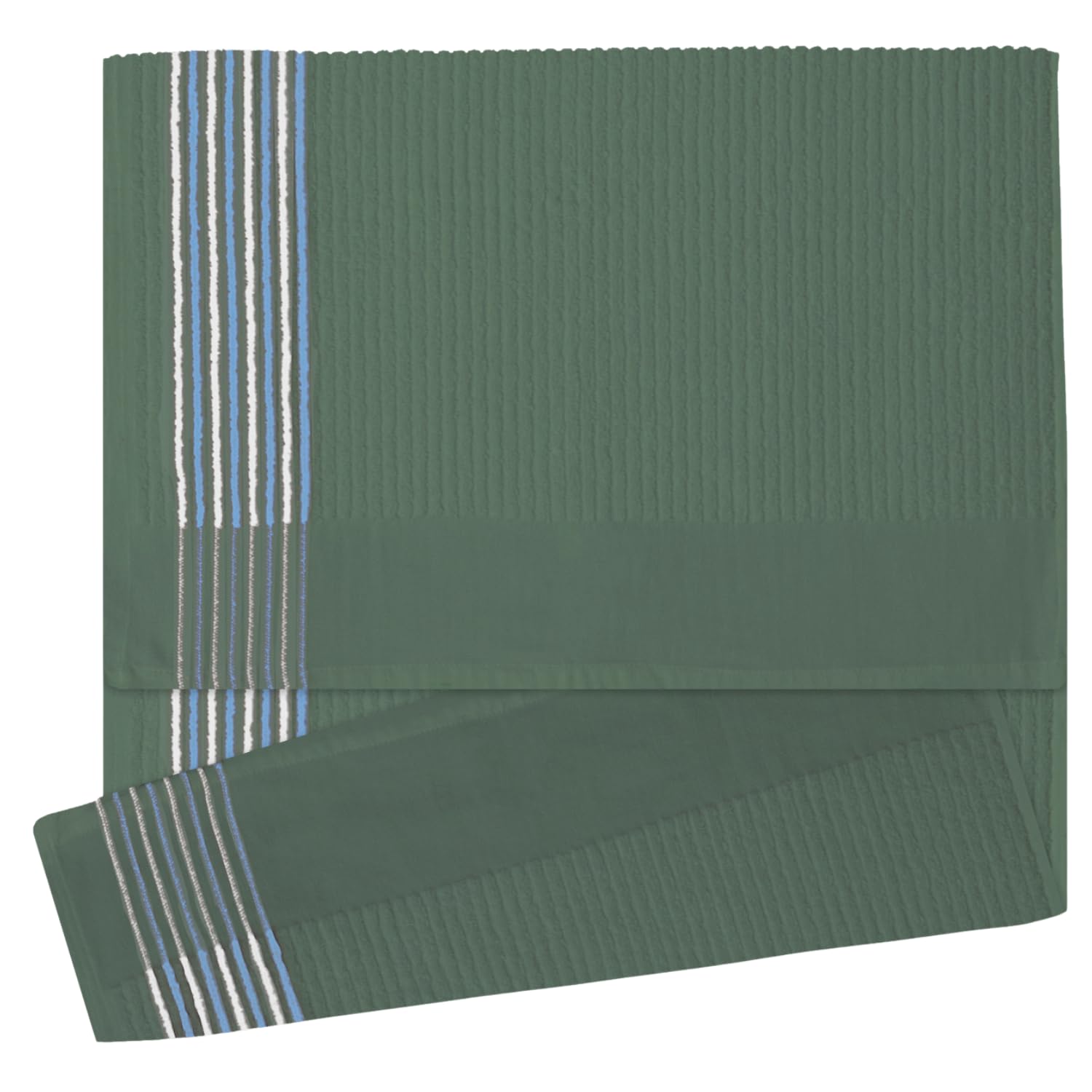 Devant Sport Towels Extra Large Caddy Golf Towel, Olive/Light Blue & White Stripes โ image 1